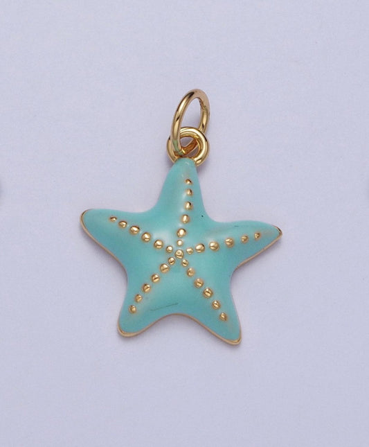 Dainty Blue Starfish Charm