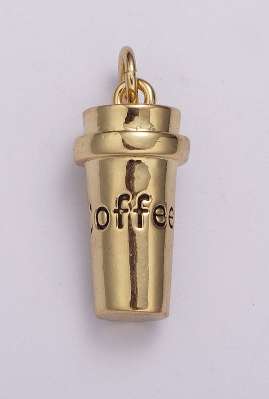 Gold Coffee Cup Charm
