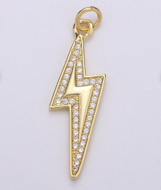 lightning Bolt Bling Charm